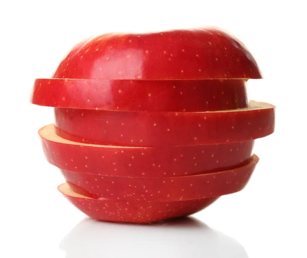 Нарізане яблуко ізольоване на білому — стокове фото