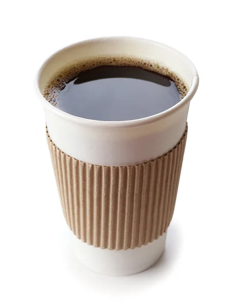 Паперова чашка кави ізольована на білому — стокове фото