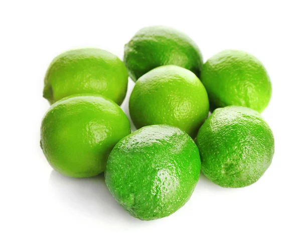 Group of fresh limes isolated on white — Stock Photo, Image