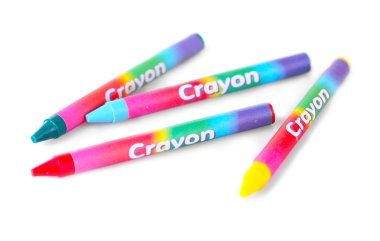 beyaz izole renkli pastel boya kalemi