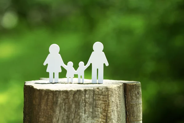 Familia de recorte en muñón sobre fondo borroso — Foto de Stock