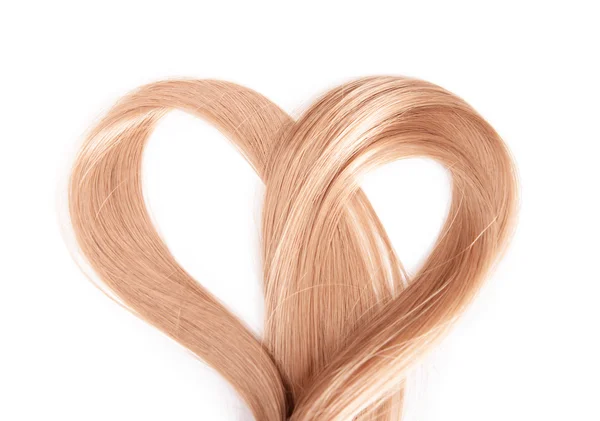 Μαλλιά καρδιά, που απομονώνονται σε λευκό — Φωτογραφία Αρχείου
