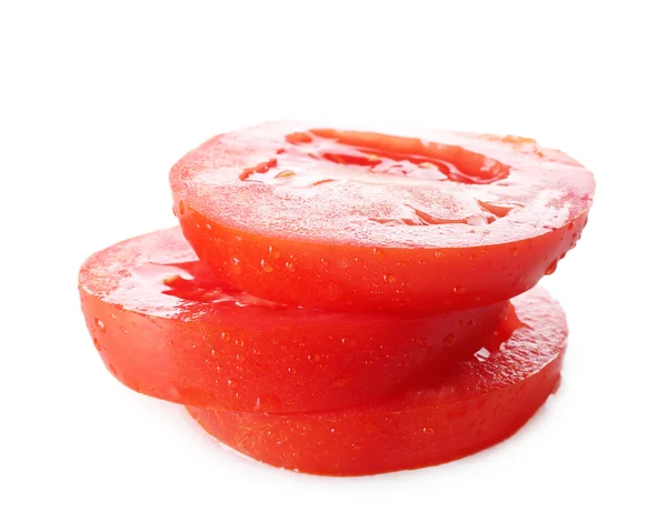 흰색 절연 슬라이스 체리 토마토 — 스톡 사진