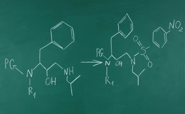 molekül modelleri ve tahta arka plan sayfasındaki formülleri