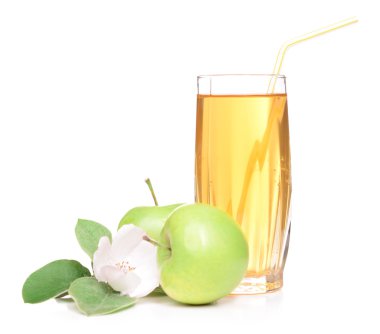 Bardak elma suyu ve elma