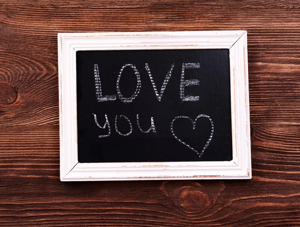 Inscription LOVE YOU on blackboard — Stock Photo, Image