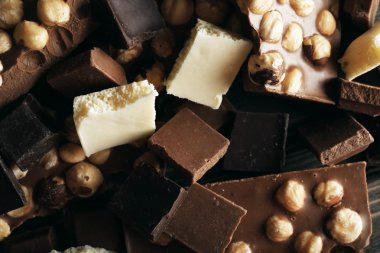 çikolata fındık, closeup ile kümesi