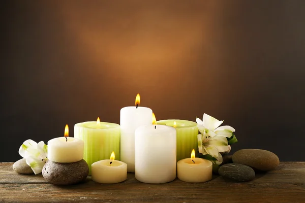 Beautiful composition with candles — Stock Photo, Image