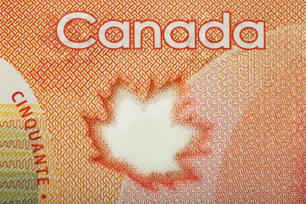 Close up of 50 Canadian dollars — Stock Photo, Image