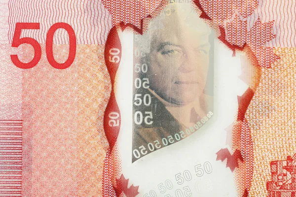 Primo piano di 50 dollari canadesi — Foto Stock