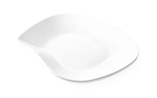 Άδειο πιάτο που απομονώνονται σε λευκό — Φωτογραφία Αρχείου