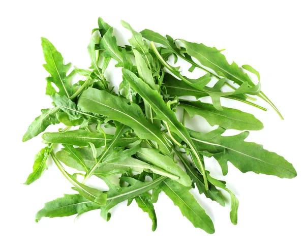 Daun arugula hijau terisolasi pada putih — Stok Foto