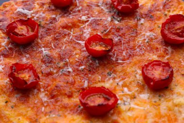 Pizza domates, closeup ile