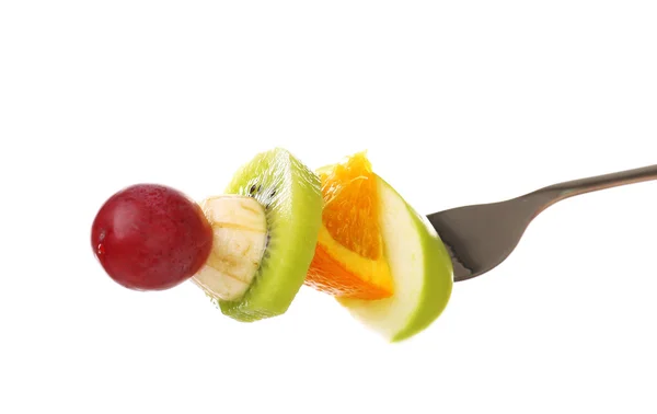 Закуска фруктов на вилке — стоковое фото