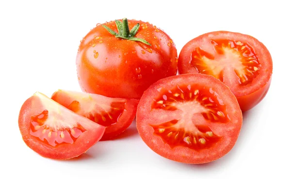 Tomate en rodajas aislado en blanco —  Fotos de Stock