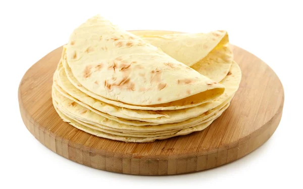 밀가루 tortillas 흰색 절연 — 스톡 사진