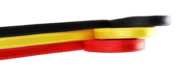 Colorful satin ribbons isolated on white — Stock Photo, Image
