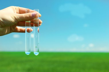 el ile test tüpü doğal arka plan üzerinde