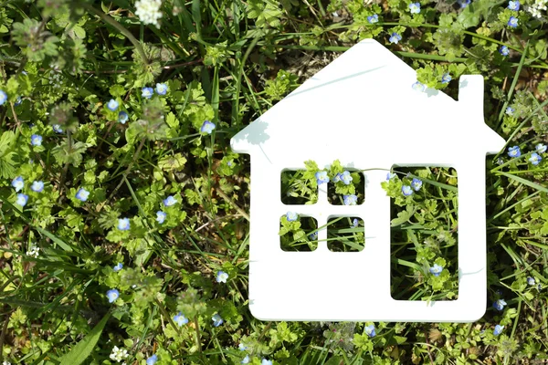 Gioco casa su sfondo erba — Foto Stock