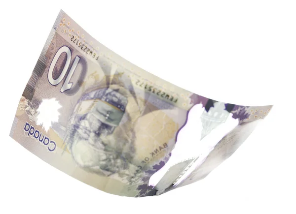 Canadiense 10 Dólar, aislado en blanco — Foto de Stock