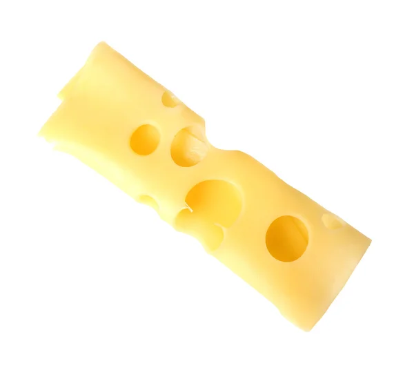 Tranche de fromage isolée sur blanc — Photo