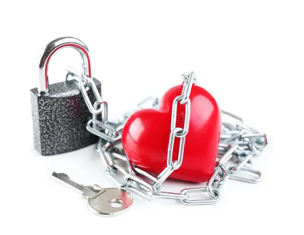 Heart shape with metal chain — Stock Photo, Image