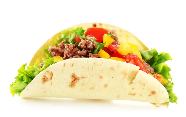 Burrito de carne caseira com legumes e tortilla — Fotografia de Stock