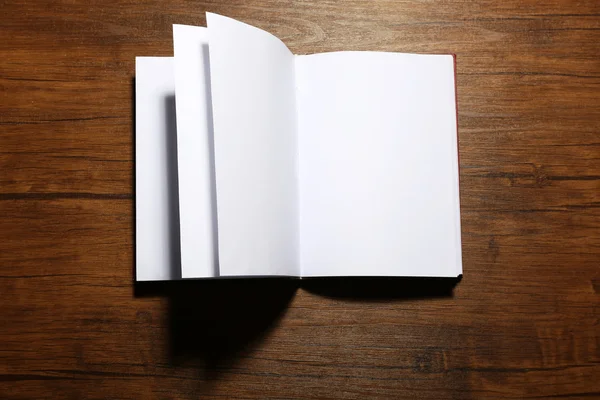 Blank book on wooden background — Stock Photo, Image