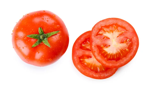 Tomate tranchée isolée sur blanc — Photo