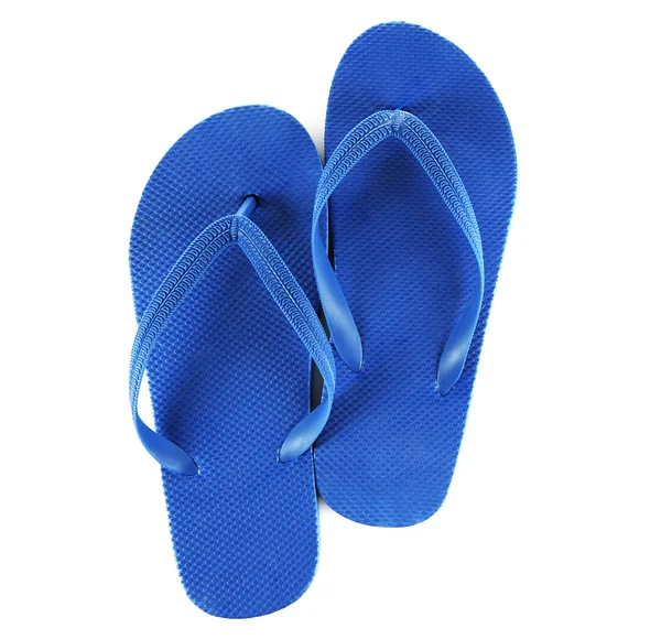 Blaue Strandschuhe isoliert auf weißem Grund — Stockfoto