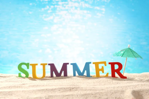 Word summer on beach sand — Stock Photo, Image