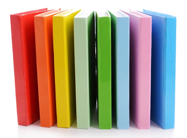 Stack of colorful books isolated on white — Stock Photo, Image