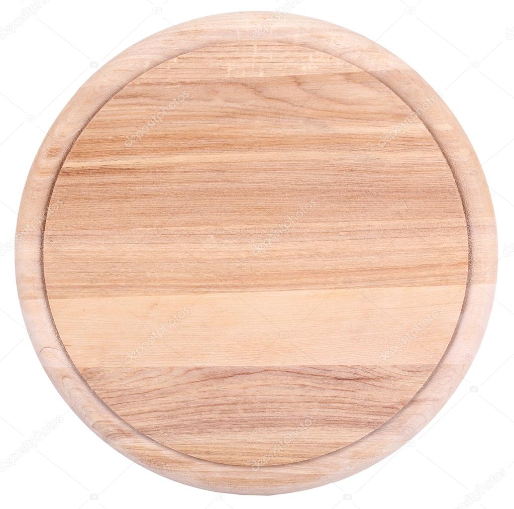 Wooden cutting board isolated on white