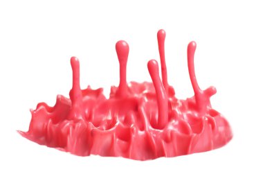 Patlamalar kırmızı izole üzerinde beyaz boya