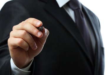 işadamı ekrana yazma