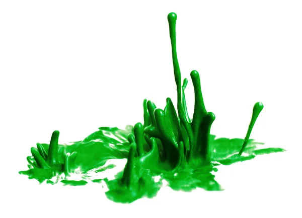 Explosions green paint isolated on white — Stock Photo, Image