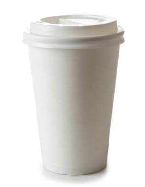kağıt bardak beyaz izole