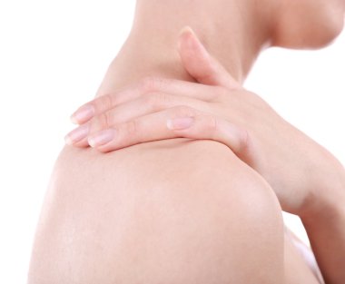 ağrısı olan genç kızın yakın çekim