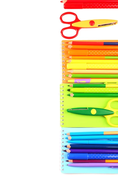 Kolorowe szkoły piśmiennicze — Zdjęcie stockowe