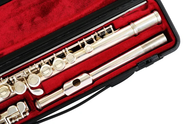 Flute in case close up — Stock Photo, Image