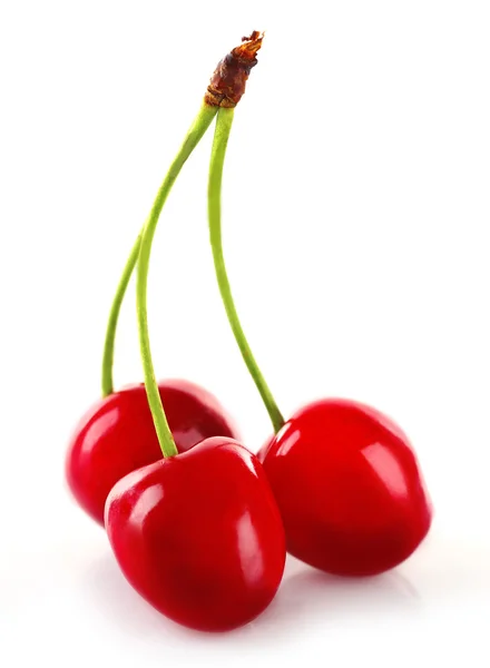 Fresh cherries isolated on white — Stock Photo, Image