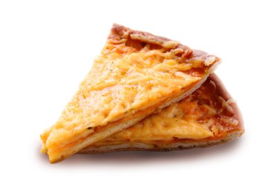 dilim beyaz izole lezzetli peynir pizza