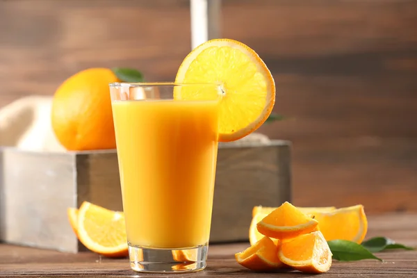 Orange juice on table