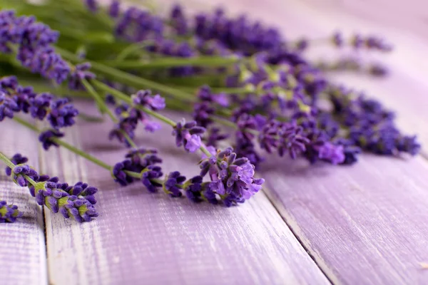 Lavender květiny na stole — Stock fotografie