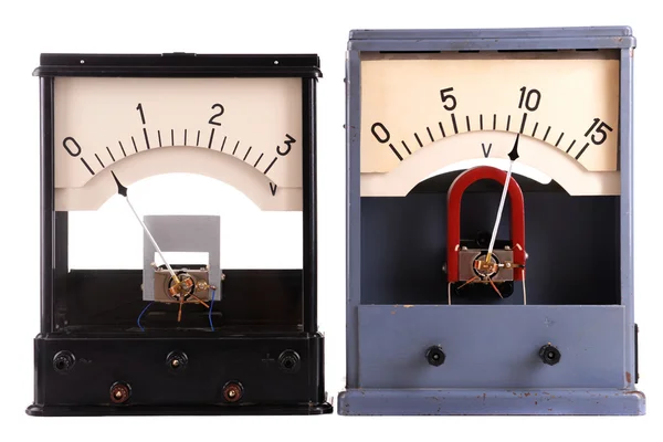 Vintage voltmeters close up — Stock Photo, Image