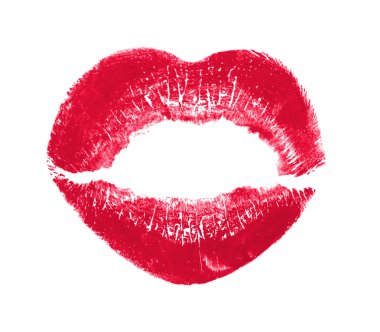 Kissing lips in shape of heart