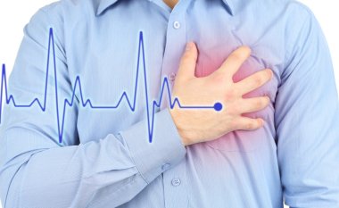 Man having chest pain - heart attack clipart