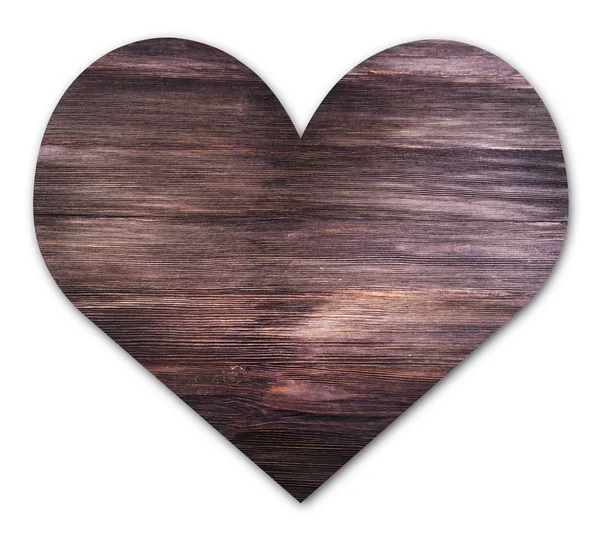 Wooden heart isolated on white — Stock Photo, Image