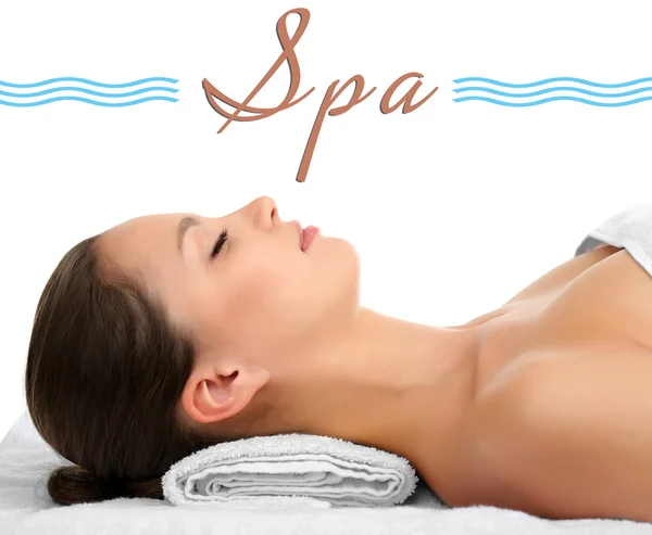 Spa Mujer aislada en blanco — Foto de Stock