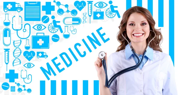 Medical doctor with stethoscope. Medicine concept — 图库照片